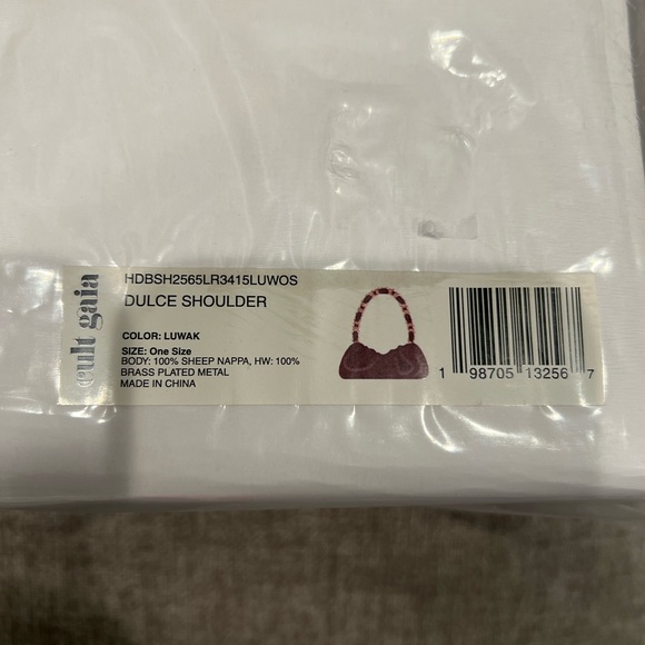 Cult Gaia Brown Dulce Shoulder Bag with Gold Chain Strap NWT - Picture 8 of 8